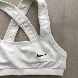 Nike White / Cream Dri-Fit Lightweight Cross Back Sports Bra